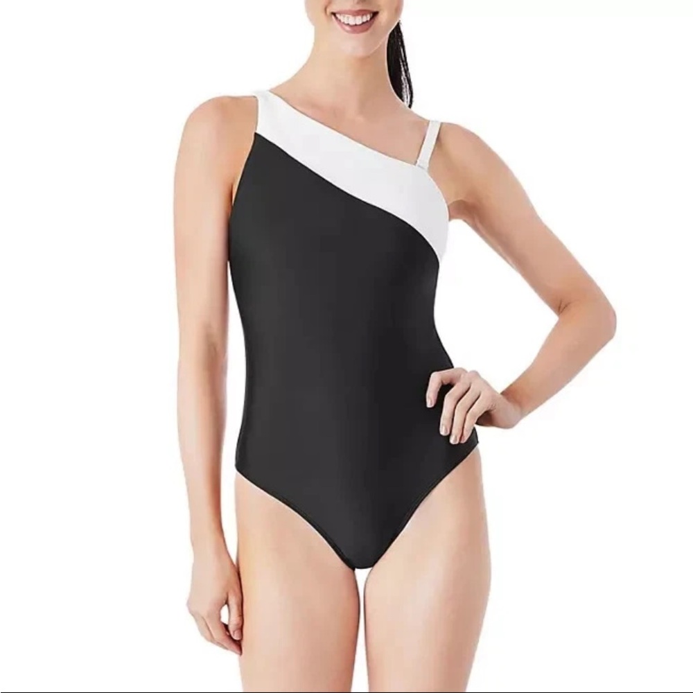Member's Mark Women's Asymmetric One-Piece Swimsuit Size‎ XXL Black